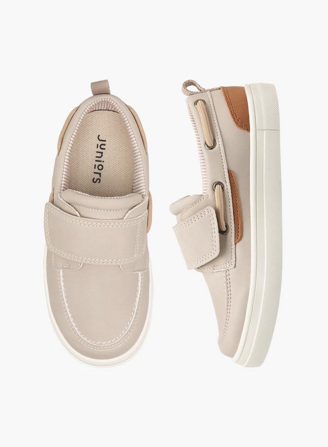 JUNIORS Panelled Slip-On Loafers With Hook And Loop Closure - Image 1