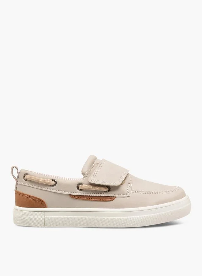 جونيورز Panelled Slip-On Loafers With Hook And Loop Closure