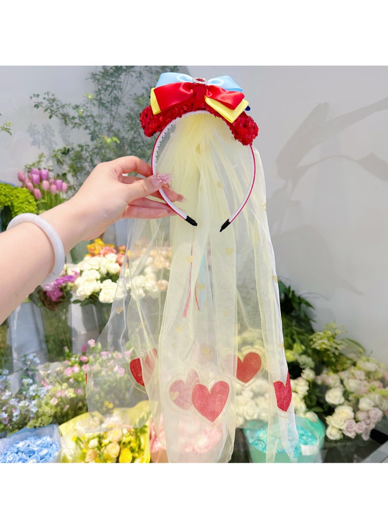 Mesh Bow Hair Clip for Girls, Elegant Ribbon Hair Accessory, Handmade Cosplay Hairpin for Performances - Image 4