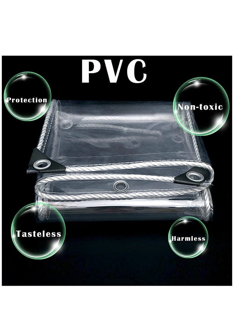 KASTWAVE Glass Clear Tarpaulin Heavy Duty Tarp with Reinforced Eyelets, Thick PVC Waterproof Transparent Tarpaulin, Premium Quality Cover Tarp for Outdoor Camping Sheet - Image 5