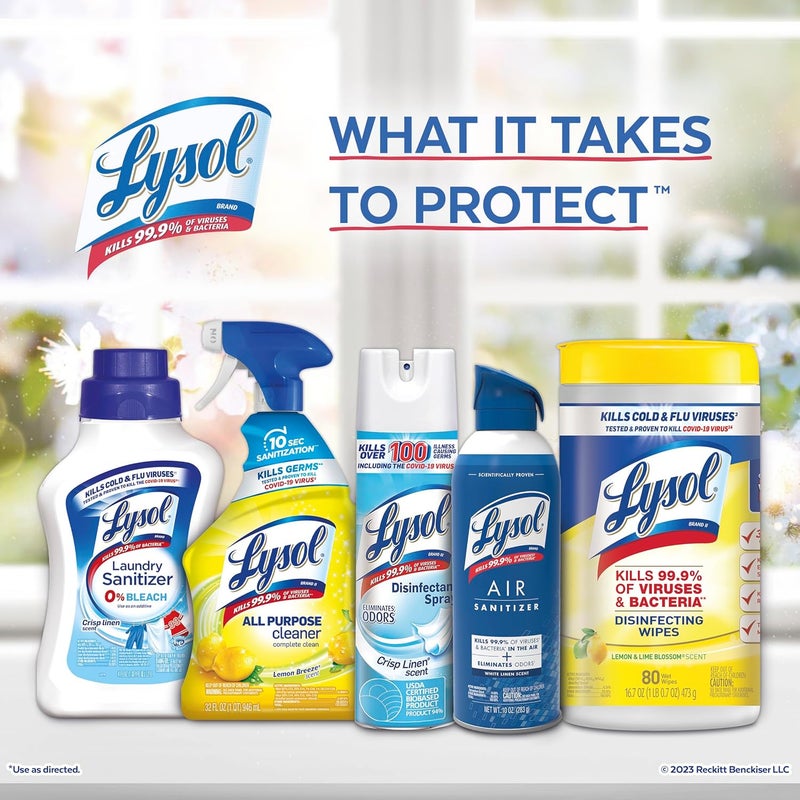 Lysol مناديل مطهرة ذات عمل مزدوج، مناديل مضادة للبكتيريا متعددة الأسطح، للتعقيم والتنظيف، برائحة الحمضيات، 75 قطعة - Image 5