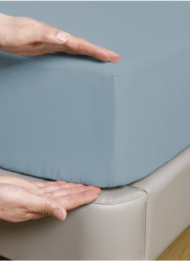 Master Home Textile Cotton Fitted Sheet Set,  100% Cotton, 200 TC, 2 Pieces Single Size with 30 cm Deep Pocket  - Image 5