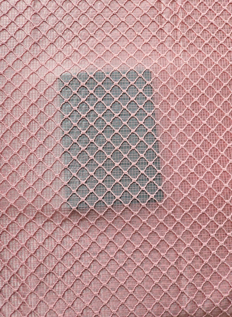 Pink Fabric Set, 10.1 Metres, Diamond Pattern Net with Satin and Chiffon - Image 3