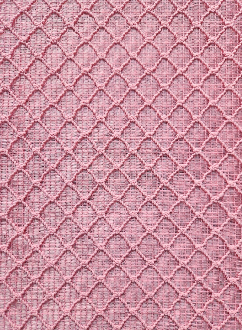 Pink Fabric Set, 10.1 Metres, Diamond Pattern Net with Satin and Chiffon - Image 2