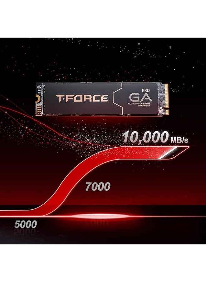 تيم جروب T-Force GA PRO 2TB SSD Graphene Heatsink DRAM SLC Cache 3D TLC NAND NVMe InnoGrit PCIe Gen5x4 M.2 Read/Write 10,000/8,500 MB/s TM8FFJ002T0C129 - Image 2