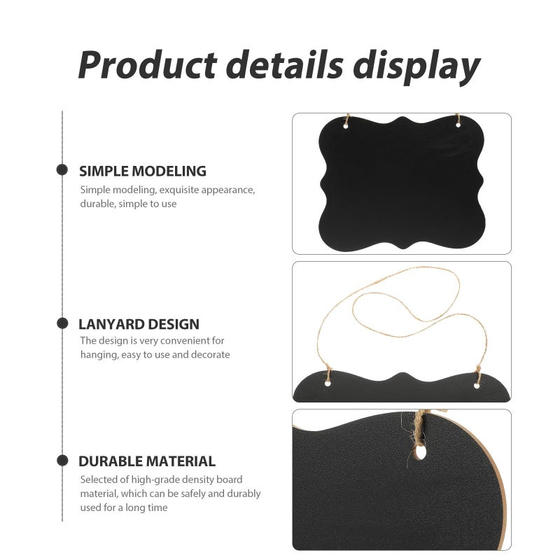 Double Sided Hanging Wall Memo Board with Chalkboard Surface 10x8 Inches - Image 4