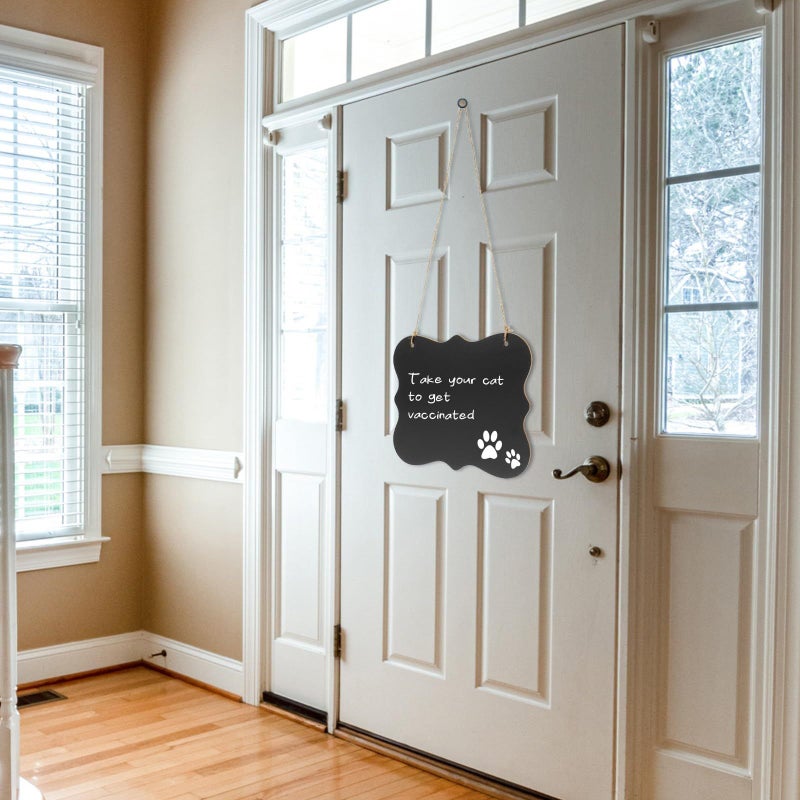 Double Sided Hanging Wall Memo Board with Chalkboard Surface 10x8 Inches - Image 5