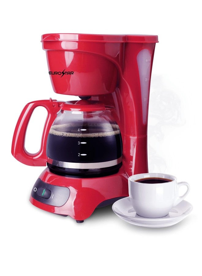 EUROSTAR ECM621R 4-Cup Coffeemaker, Red - Image 3
