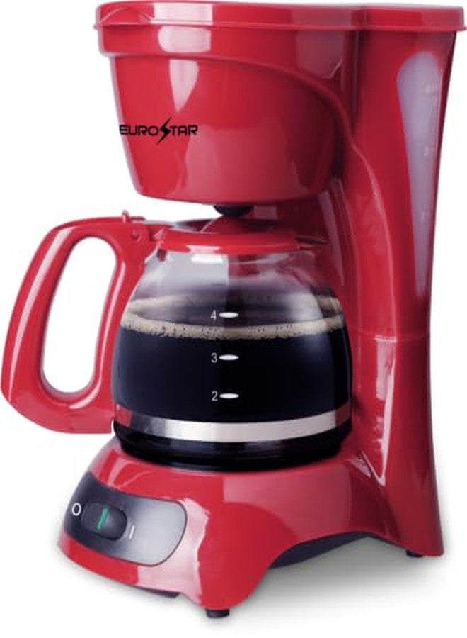 EUROSTAR ECM621R 4-Cup Coffeemaker, Red - Image 1