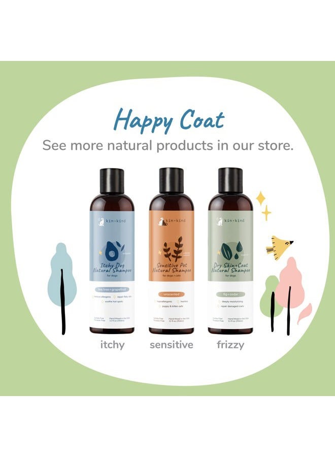 Kin+Kind Dog Shampoo - Deep Clean, Dirt & Odor Remover w/Activated Charcoal for Dogs, Gentle Formula w/Natural Aloe, Olive Oil & Coconut Oil, Pet Hair Care & Grooming Products, Patchouli, 12 fl oz - Image 5