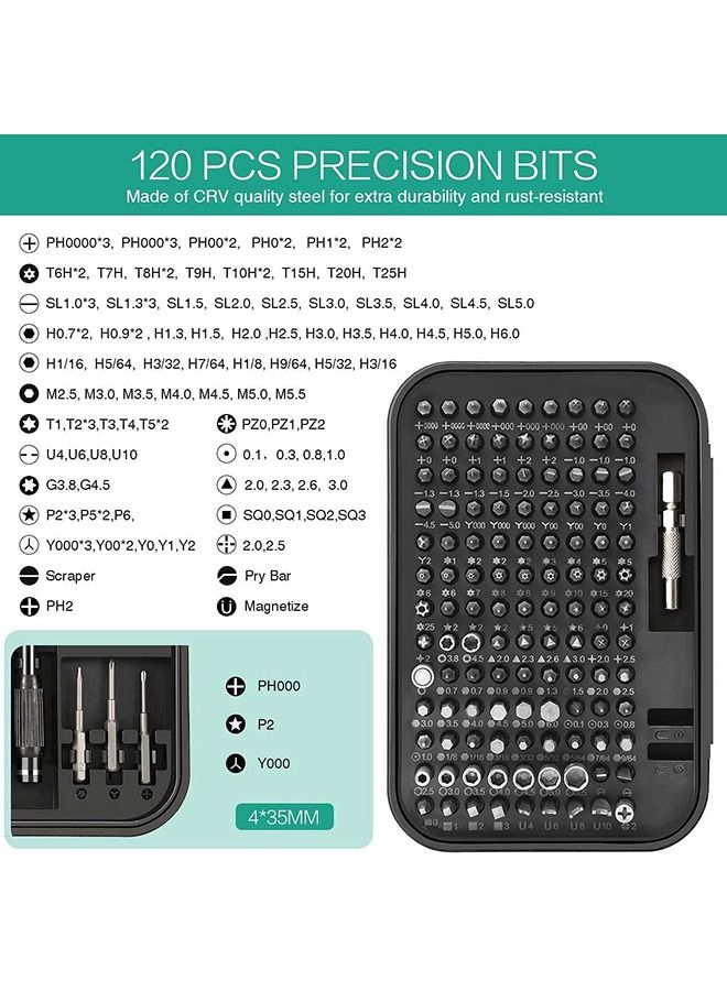 Arabest 130 in 1 Small Precision Screwdriver Set Repair Tool Set Mobile Phone Laptop Tool Set Mini Screwdriver Set with Case Screwdriver Drill Bit Set - Image 2