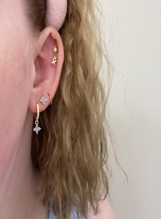 NONTAI أقراط نونتاي 20G/18G/16G بدون خيط، ذات ظهر مسطح، صغيرة الحجم، مناسبة لثقب غضروف الأذن (التراغوس، الحلزون، الصدفة)، مقاس 16 (عمود 1.2 مم)، مصنوعة من الفولاذ المقاوم للصدأ، مرصعة بالزركونيا المكعبة. - Image 5