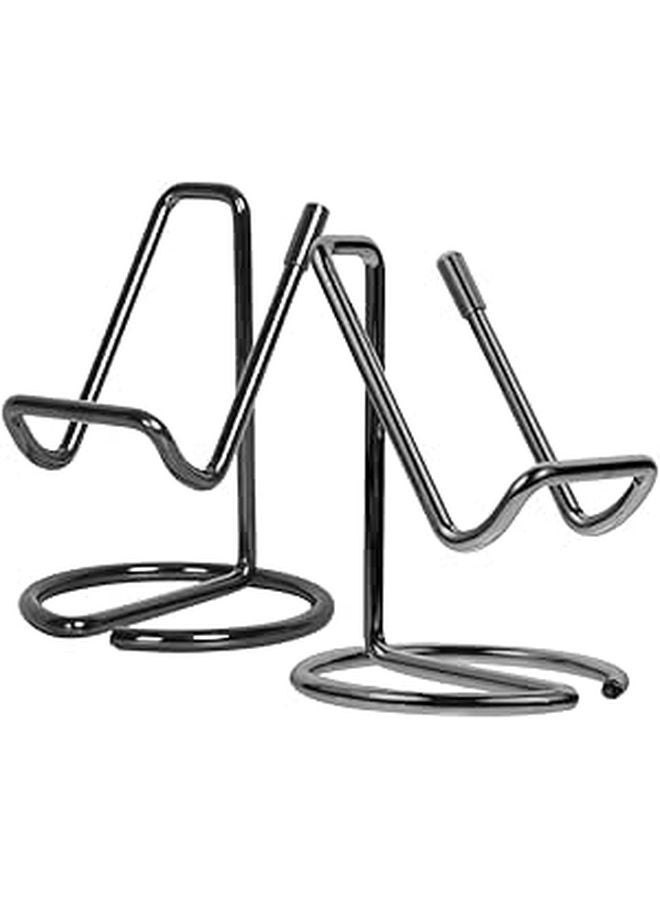 Iron Art Phone Stand 2 Pack Black Metal Desktop Holder For Office Desk - Image 1