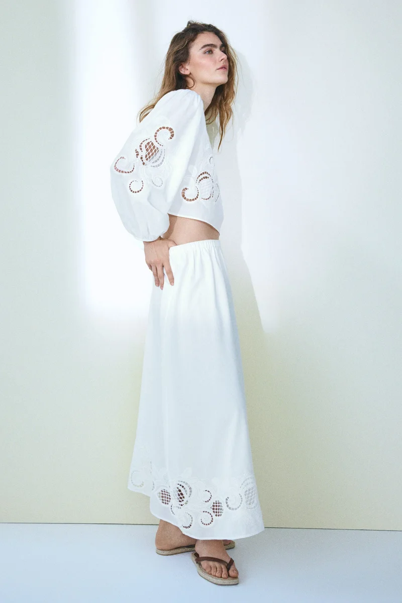 H&M Broderie anglaise cotton skirt