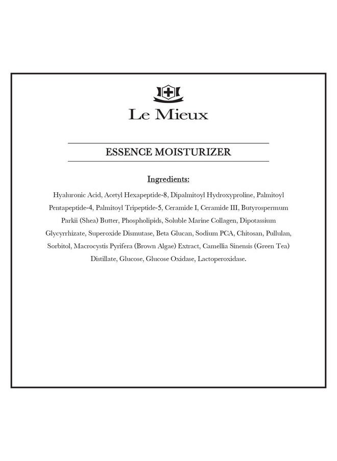 Le Mieux - Le Mieux Essence Moisturizer - Peptide-Infused Facial Anti Aging Emulsion with Marine Collagen, Hexapeptide-8 & Hyaluronic Acid Base, Hygrating & Fragrance-Free (4.2 oz / 125 ml) - Image 1