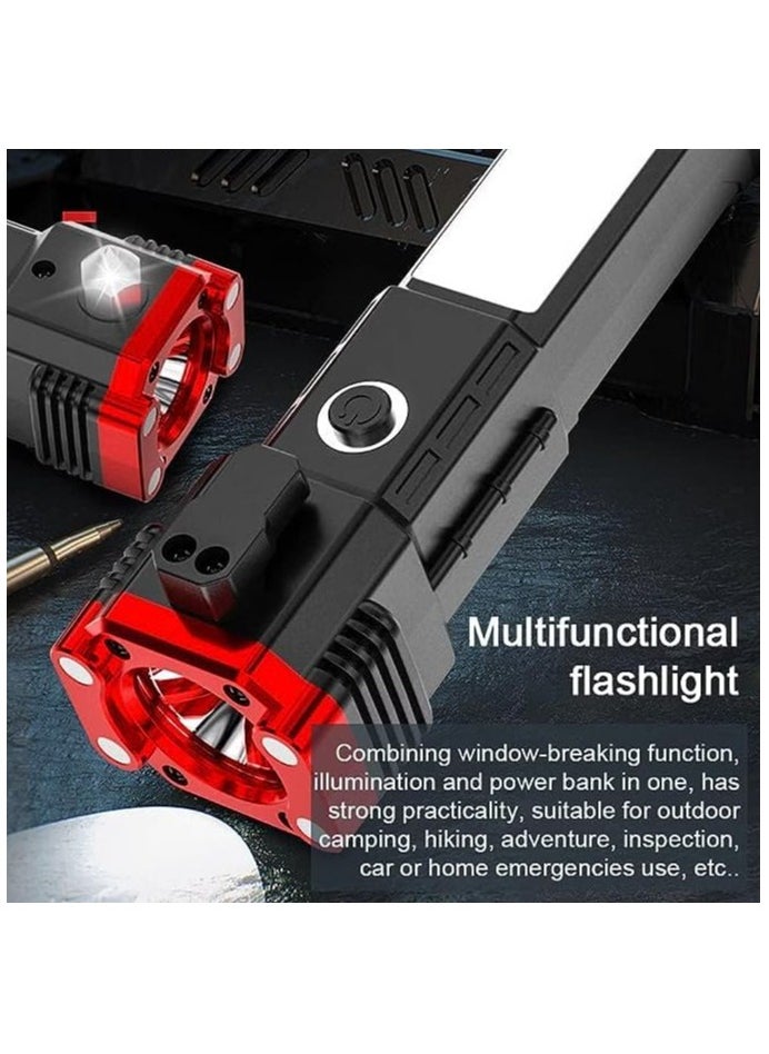 Generic - 3W Torch Light,3W Torch Light Rechargeable Torch Flashlight,Long Distance Beam Range Car Rescue Torch with Hammer Window Glass and Seat Belt Cutter Built - Image 1
