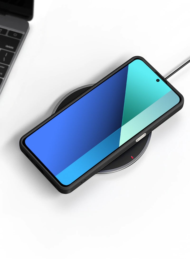 Wtech Soft Liquid Silicone Case Cover For Xiaomi Redmi Note 13 5G 2024 Black - Image 5