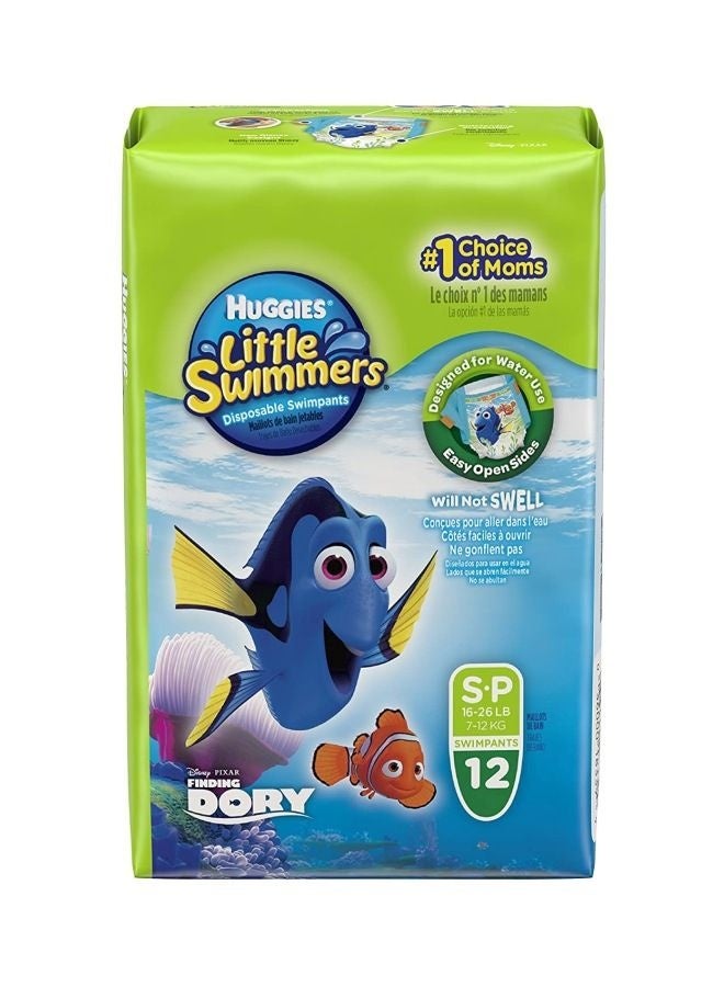 HUGGIES سراويل السباحة القابلة للاستخدام لمرة واحدة، صغيرة، 7-12 كجم، 12 قطعة