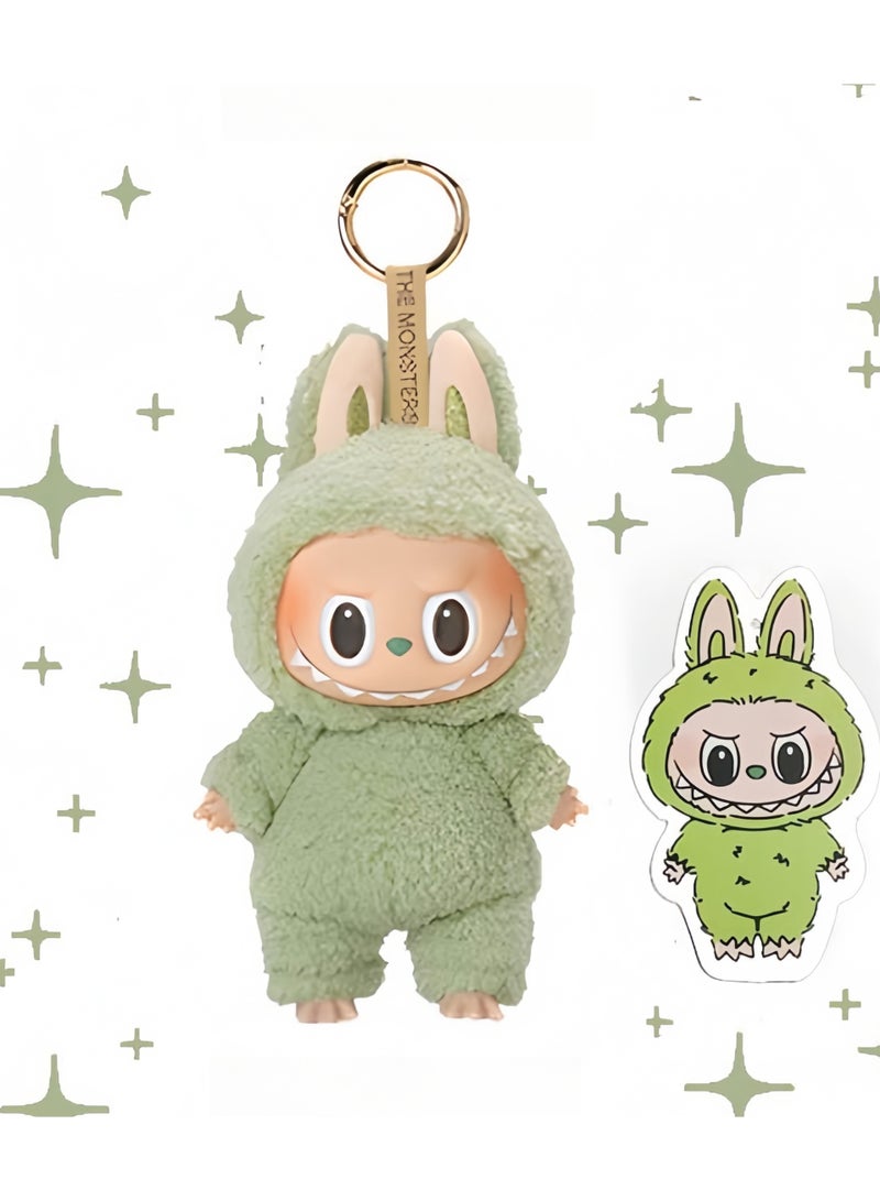 لابوبو دمية لابوبو ماكارون من الفينيل، مقاس 17 سم، متناسقة تمامًا مع ملابس لابوبو (عنب أخضر) - Image 1