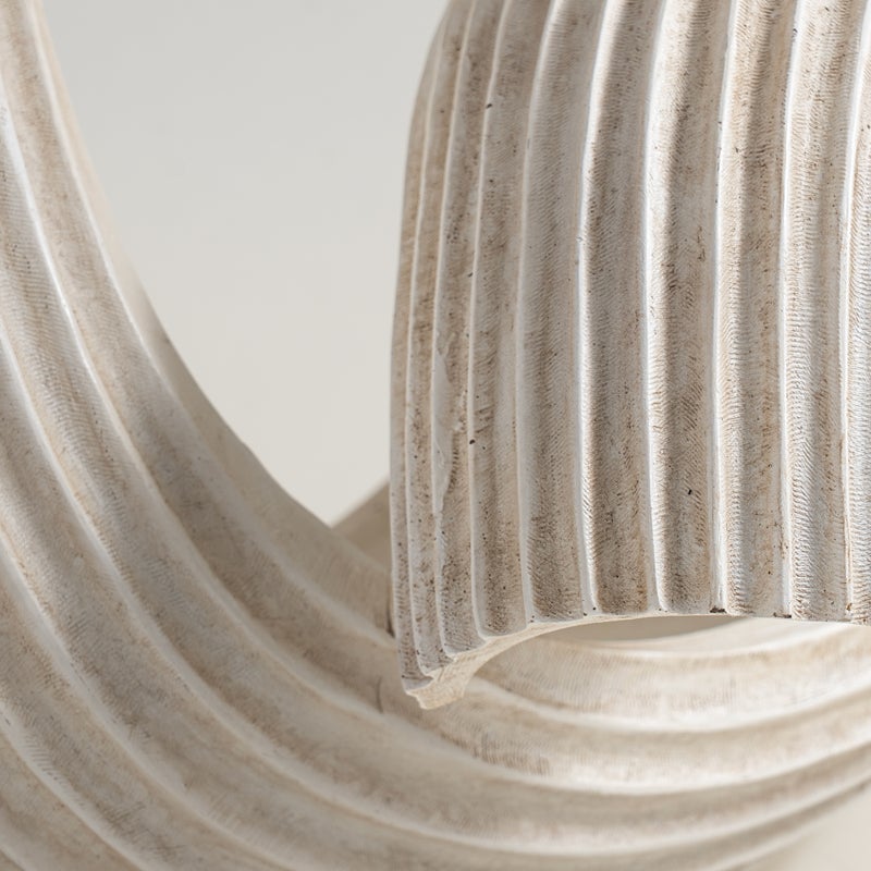 Homez resin ripple sculpture, off white 41.3*29.5*26.5cm - Image 2