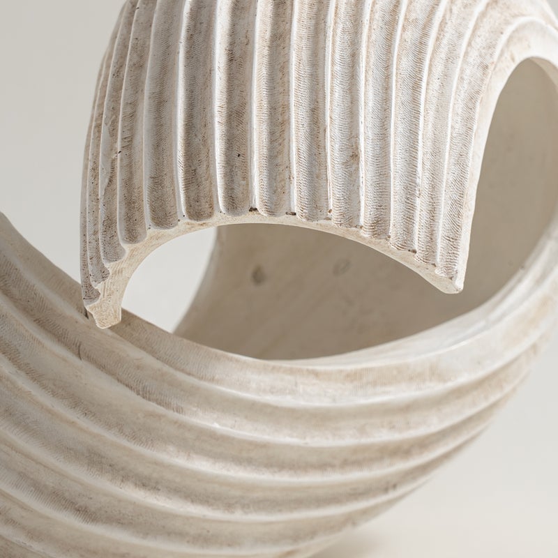 Homez resin ripple sculpture, off white 41.3*29.5*26.5cm - Image 4