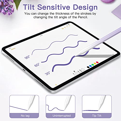 GOOJODOQ iPad Pencil 2nd Generation with Magnetic Wireless Charging,GOOJODOQ GD13 Stylus Pen for iPad with Tilt Palm Rejection for Apple iPad Pro (11/12.9 Inch),iPad Air 4th/5th Gen,iPad mini 6th Gen,Purple - Image 5