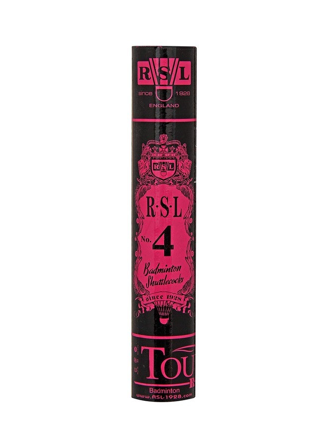 RSL Tourney No. 4 Badminton Shuttlecock | High Altitude | Ideal for School Team Pratice | Tube of 12 | Material: Feather | Size: Standard | Speed: 77 | Color: Pink - Image 2