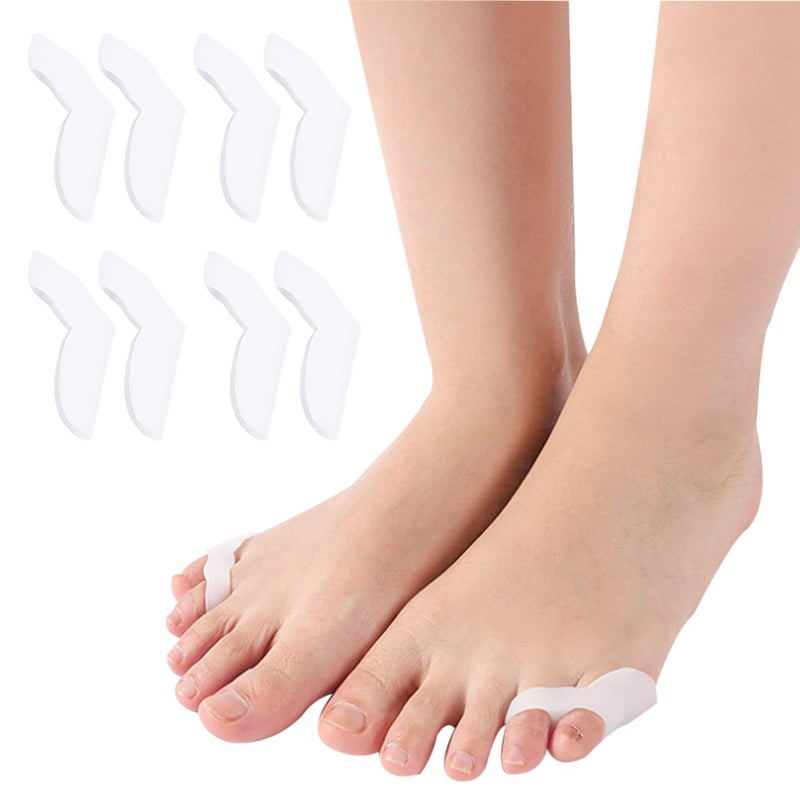 NICENEEDED 4 Pairs Little Toe Separators for Pain Relief From Friction, Soft Gel Pinky Toe Protection Cushion for Foot, Bunion Cushion Protector Pad (Little Toe) - Image 1