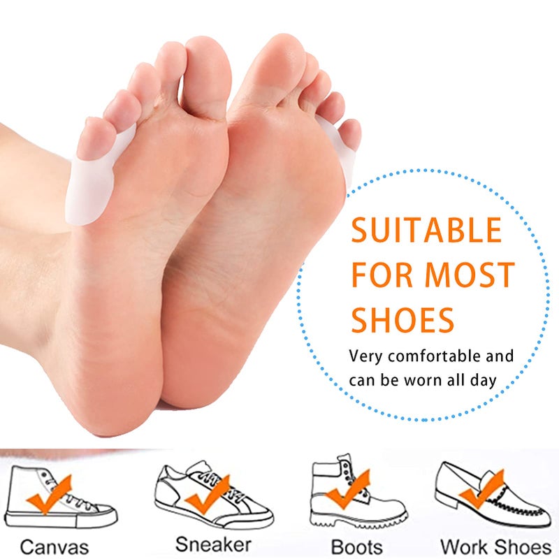 NICENEEDED 4 Pairs Little Toe Separators for Pain Relief From Friction, Soft Gel Pinky Toe Protection Cushion for Foot, Bunion Cushion Protector Pad (Little Toe) - Image 4