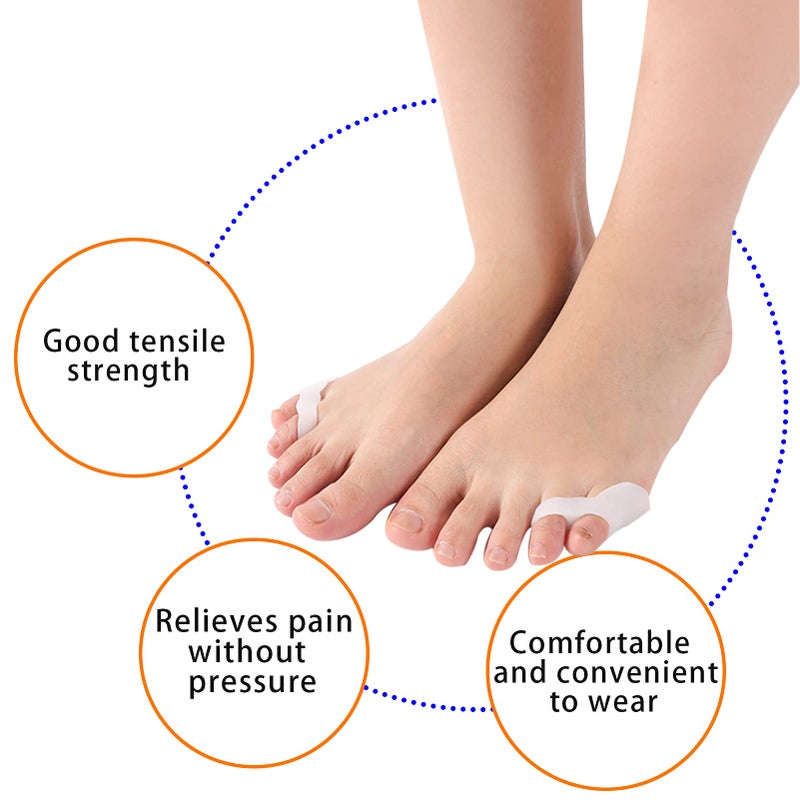NICENEEDED 4 Pairs Little Toe Separators for Pain Relief From Friction, Soft Gel Pinky Toe Protection Cushion for Foot, Bunion Cushion Protector Pad (Little Toe) - Image 3