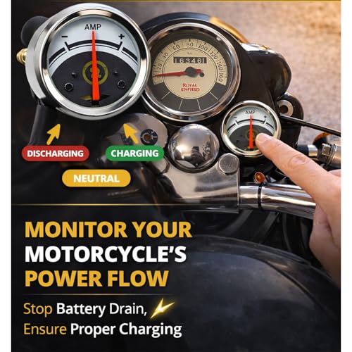 Casago CATBAM1 Ampre Reading Analogue Ampmeter Ampere Gauge Meter for Classic Electra and Standard 350cc and 500cc Motorcycles - Image 3
