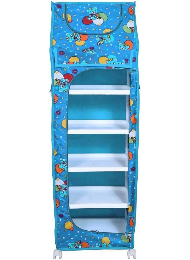 YouCopia Almirah for Clothes,Plastic Wardrobe for Clothes Multipurpose Collapsible Wardrobe for Kids Clothes/Toy/Book, Baby Cupboard for Clothes Storage in Bedroom Nursery,Cartoon with Wheels Firozi - pzsku/Z5347BBB0B7DD7A537FEFZ/45/_/1740982630/571020d3-8ef6-4061-b6b8-647d4ebbacf5