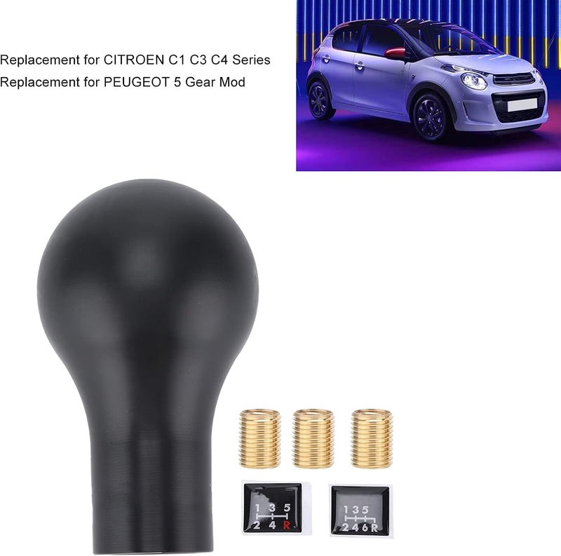 مقبض تغيير التروس من البلاستيك، للسيارات ذات النظام اليدوي بـ 5 سرعات، لسلسلة C1، C3، C4، اللون أسود – مصنوع من بلاستيك ومعدن متينين، سهل التركيب، يحسن من تحكم القيادة (اللون الأسود) - Image 4