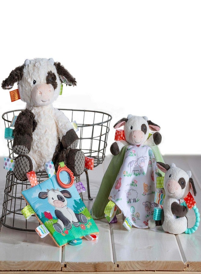 Taggies Stuffed Animal Huggable Plush Soft Toy with Sensory Tags, 10-Inches, Buttercup Cow - Image 4