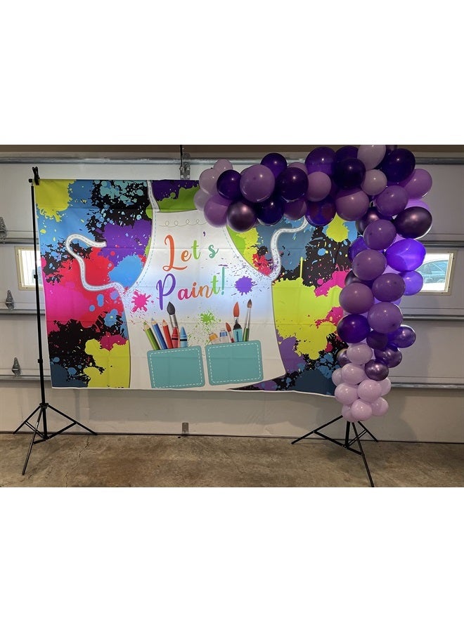 Avezano Let's Paint Birthday Backdrop Artist Birthday Party Decoration Dress for a Mess Background 7x5ft Art Painting Splatter Photo Background Birthday Party Supplies Photo Booth  - Image 2