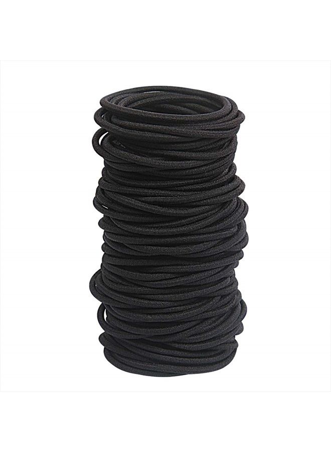 GOSICUKA 120 pcs Black Hair Elastic for Thick and Curly No Metal Hair Ties Value Pack (3mm)