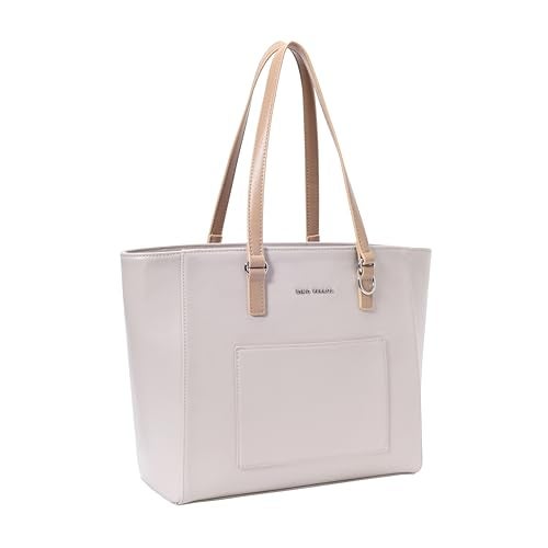 Lino Perros Women's Color-Blocked Commuter Tote Bag, Beige - Image 4