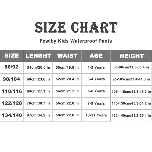 Fewlby Boys Girls Waterproof Rain Pants Unisex Kids Rain Pants Children Rainwear Waterproof and Windproof 1-2 Years Yellow - Image 3