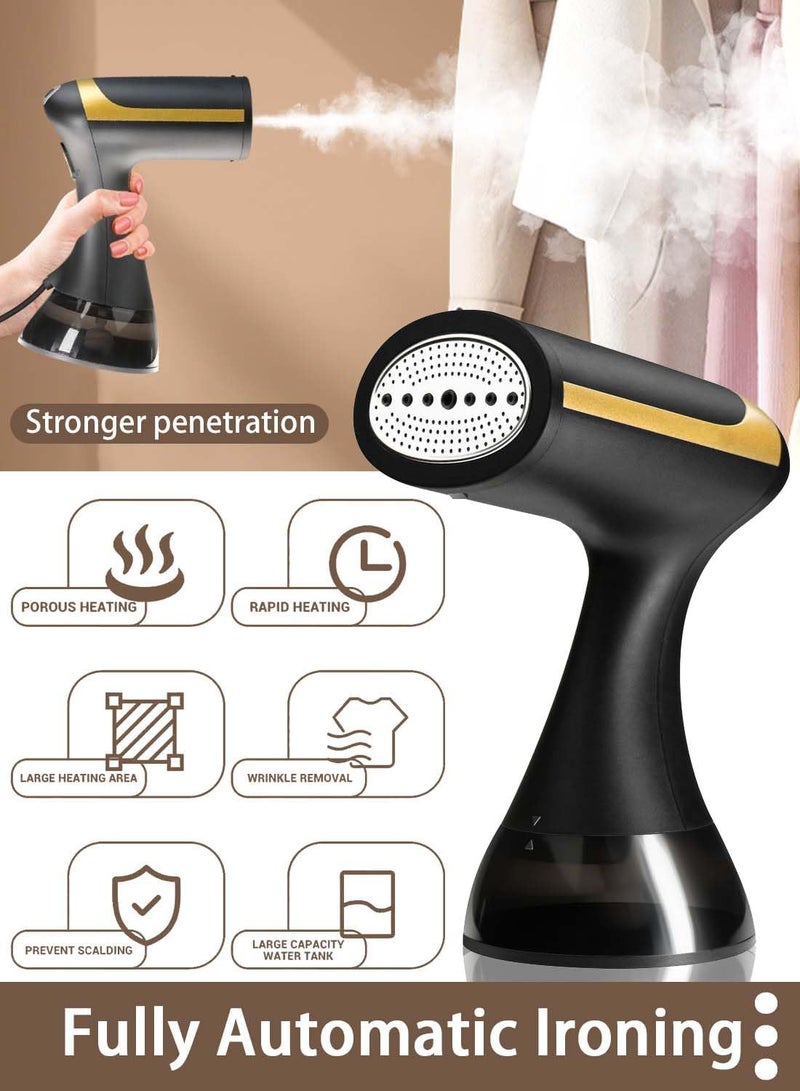 EqiEch Garment Steamer,1500W Handheld Steam Iron,Fast Heat-up Portable Travel Clothes Steamer,350ml Large Water Tank and Brushes,Fabric Wrinkle Remover with Strong Penetrating Steam for Home,Travel - Image 2