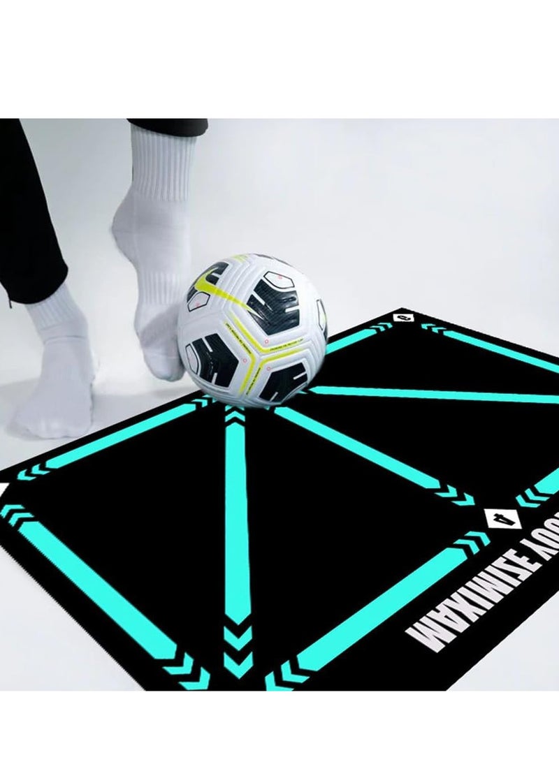 SYOSI Football Footstep Training Mat with Soccer sock Dribble Silent Sport Mat Silent Anti Skid Shock Absorption Training Mat Football Doormat Corner Field Training Mat Training Pace Ball Sport Mat - Image 5