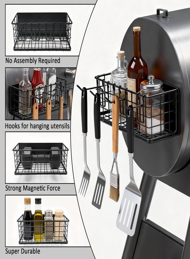 Dolcety Magnetic Storage Basket, Heavy Duty Metal Magnetic Organizer for Fridge/Traeger Grills/Washer, 5KG Load-Bearing Magnetic Pen Holder/Spice Rack - Image 4