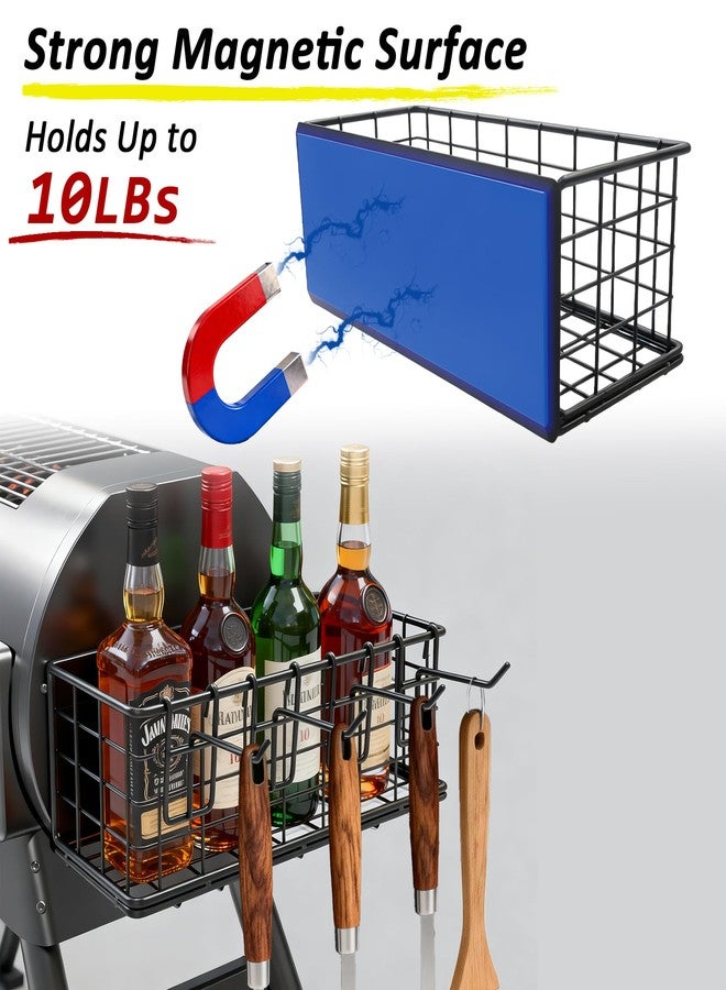 Dolcety Magnetic Storage Basket, Heavy Duty Metal Magnetic Organizer for Fridge/Traeger Grills/Washer, 5KG Load-Bearing Magnetic Pen Holder/Spice Rack - Image 3