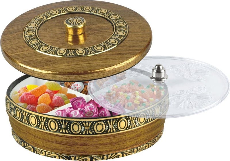 Liza Liza Dry Fruit/Spice Box Wood Food-grade Jar/Container Dabba Organizer Handmade/Spice Storage Racks Jars, 4 Compartment Storage Box, Masala Box for Home - Image 2