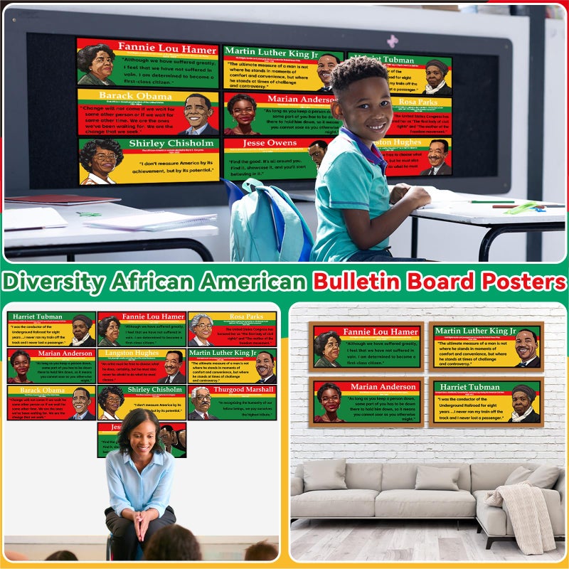 QOUBAI Black History Month Poster Decorations Famous People Banner Learning Charts Bulletin Board Motivational Posters with Famous African American Inspirational Quotes for School Classroom Wall Decor - Image 5