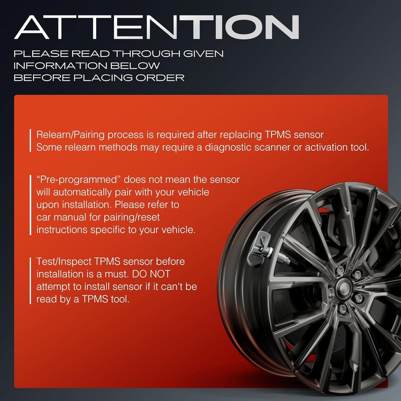 A-Premium مجموعة A-Premium من 4 حساسات TPMS لسيارة إنفينيتي Q50 - Image 2