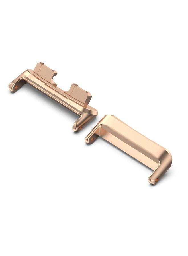 BURAQ For Huawei Band 10 / 9 / 8 1 Pair Stainless Steel Metal Watch Band Connector(Rose Gold) - Image 2