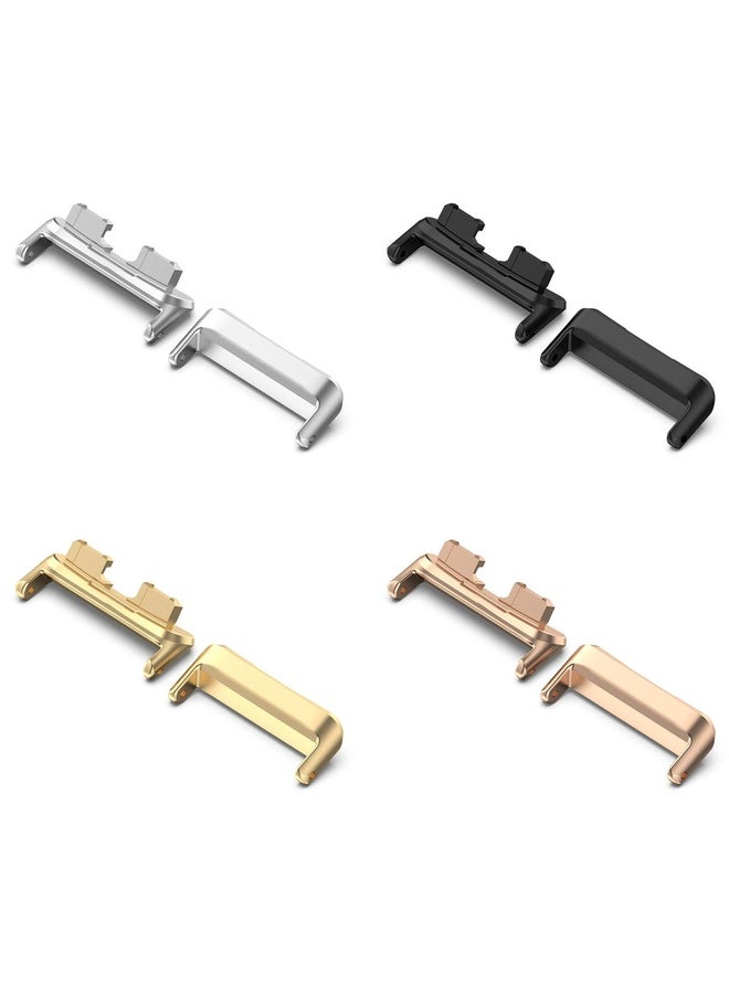 BURAQ For Huawei Band 10 / 9 / 8 1 Pair Stainless Steel Metal Watch Band Connector(Rose Gold) - Image 4