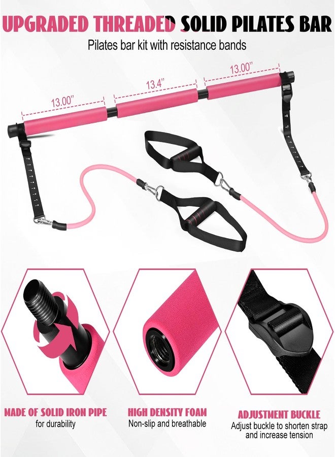 Olodeer Pilates Bar Kit with Resistance Bands, Pilates Reformer Exercise Bar with Ab Roller at Home Workout Equipment, Pilates Bar Set for Full Body Training Women & Men - Image 2