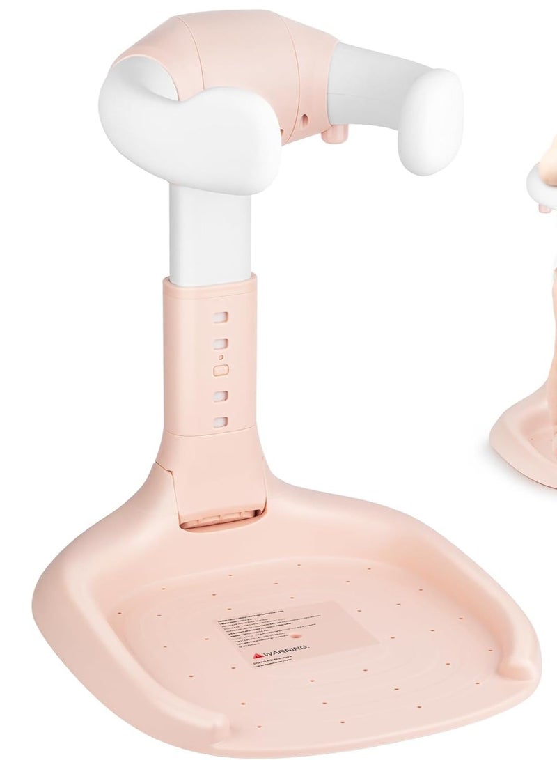 MOMENT حامل استحمام الأطفال القابل للتعديل MOMENT، حامل استحمام الأطفال، دعم وقوف استحمام الأطفال مع ارتفاع قابل للتعديل ومقبض أمان، حوض استحمام للأطفال قابل للطي ومضغوط مع حامل (وردي)