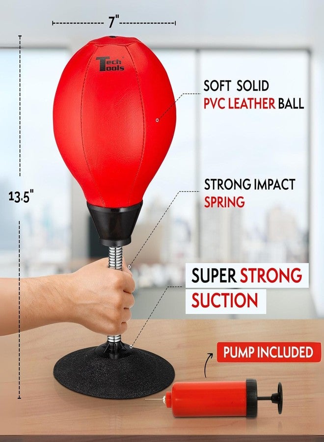 Kevim Desktop Punching Bag with Super Strong Suction - Heavy Duty Stress Relief Boxing Speed Ball for Office Desk, Fun White Elephant Gift for Boss & Coworkers - Image 5